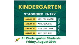  Kindergarten staggered entry will be based on birth month
